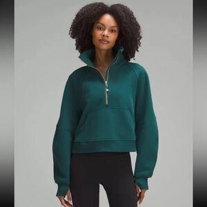 Lululemon Green Half-Zip Cropped Sweatshirt